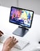 LULULOOK Foldable Magnetic Stand for iPad Mini 7/6, Adjustable Desk Tablet Holder, Aluminum Rotatable Floating Stand for Apple iPad Mini 7/6 Drawing, Viewing - Gray