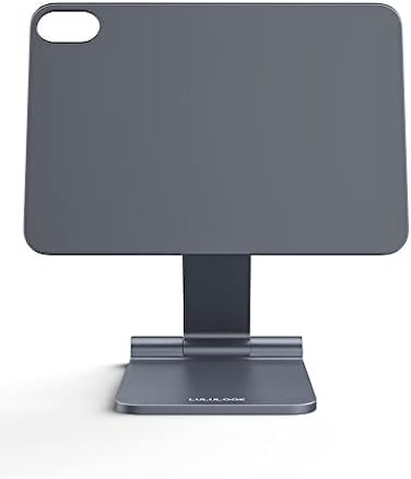 LULULOOK Foldable Magnetic Stand for iPad Mini 7/6, Adjustable Desk Tablet Holder, Aluminum Rotatable Floating Stand for Apple iPad Mini 7/6 Drawing, Viewing - Gray