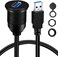 كابل تمديد مقاوم للماء من باتيج، منفذ USB 3.0 واحد، ذكر إلى أنثى، مع منفذ AUX، يُثبت داخل السيارة، مناسب للسيارات والشاحنات والقوارب والدراجات النارية، لوحة القيادة، بطول 1 قدم.