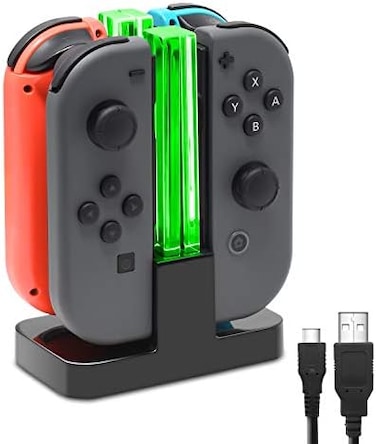 FastSnail Charging Dock Compatible with Nintendo Switch for Joy ConOLED Model Controller with Lamppost LED Indication, Charger Stand Station Compatible with Joy Cons with Charging Cable