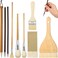 Geelin 9 Pcs Pottery Glaze Brushes Ceramic Brushes Set Different Shapes for Pottery Acrylic Watercolor Wool Bristle Art Paintbrush Sets for Painting Artists Rock Adults
