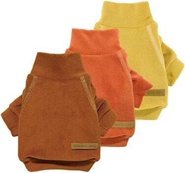 Fitwarm 3 Pack Classic Fleece Dog Sweater, Turtleneck Dog Sweatshirt, Dog Winter Clothes for Small Dogs Boy Girl, Pet Pullover Jumper, Cat Apparel, Orange, Yellow, Coffee, XS