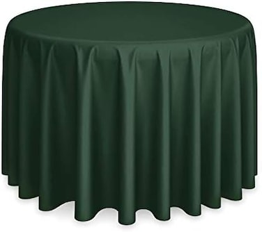 Lann's Linens - 120" Round Premium Tablecloth for Wedding/Banquet/Restaurant - Polyester Fabric Table Cloth - Hunter Green
