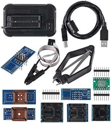 يدعم مبرمج ACEIRMC T48 TL866-3G معالج 31000ICS لـ EPROM/MCU/SPI/Nor/NAND Flash/EMMC/IC Tester/ TL866CS TL866II Plus مع محول 9 (مضيف مبرمج T48، محول 9)
