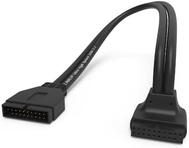 LINKUP - USB 3.2 Gen 2 (USB 3.1Internal Adapter 20-Pin Motherboard Header Male to Female 10Gbps for PC USB-A Ports - Outward Type - Black 24cm