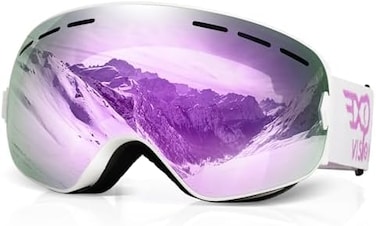 EXP VISION Snowboard Ski Goggles Men Women Youth, Anti Fog OTG Winter Snow Goggles Spherical Detachable Lens