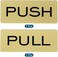 PATIKIL Push Pull Door Sign, 2 Pack Self-Adhesive Rectangle Acrylic Gate Sticker Wall Marker for Office Store Shop, Golden