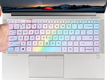 غطاء لوحة مفاتيح imComor لأجهزة HP EliteBook 840 G7 G8 مقاس 14 بوصة (موديلات 2021 و2022)، وغطاء حماية لوحة مفاتيح HP EliteBook 845 G8 G7 مقاس 14 بوصة، بألوان قوس قزح زاهية.