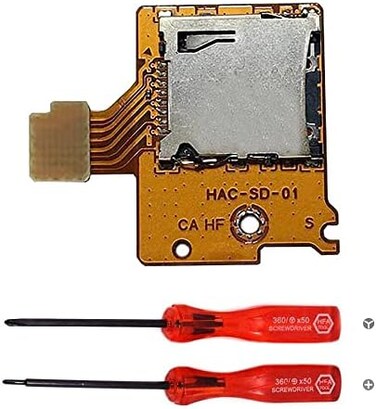 قطعة غيار أصلية من لينبوس لفتحة بطاقة الذاكرة الخارجية Micro TF SD لجهاز نينتندو سويتش NS NX 2017