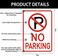 Amylove 6 Pcs No Parking Signs with Symbol Sign 14 x 10 Inches Reflective Aluminum Nonparking Sign, UV Protected, Weather Resistant, Waterproof, Durable Ink Industrial Warning Signs, Easy to Mount