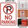 Amylove 6 Pcs No Parking Signs with Symbol Sign 14 x 10 Inches Reflective Aluminum Nonparking Sign, UV Protected, Weather Resistant, Waterproof, Durable Ink Industrial Warning Signs, Easy to Mount