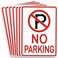 Amylove 6 Pcs No Parking Signs with Symbol Sign 14 x 10 Inches Reflective Aluminum Nonparking Sign, UV Protected, Weather Resistant, Waterproof, Durable Ink Industrial Warning Signs, Easy to Mount