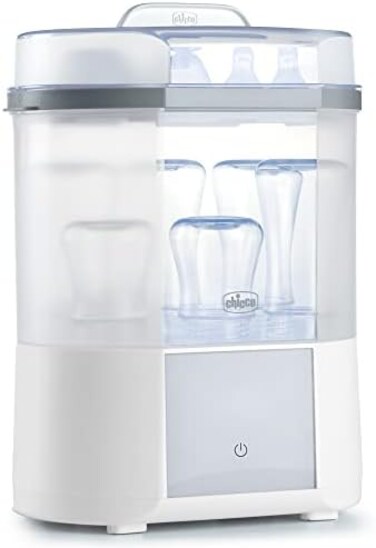 Chicco Advanced Electric Steam SterilizerDryer for Baby Bottles, Feeding Accessories and MoreEliminates 99.9% of Germs4 Programming Options2 ConfigurationsAutomatic Shut-Off
