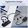 Q QEEFUN Qeefun 4-Port USB Hub 3.0, Individual LED Power Switches, 2ft USB Extension, 5V/3A USB Extender for Laptop, PC, USB Flash Drives, and More