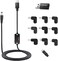 FARSENSE USB C to DC Adapter,Barrel PD Trigger Cable(3.3ftwith 10 Connecor Tips,USB to DC Power Cable can Switch Voltage by Pressing The Key,Support LED Display Voltage