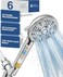 Hopopro 6-Mode High Pressure Handheld Shower Head with Filter, High Flow Filtered Handheld Showerhead, Water Softener Filters for Hard Water - Removes Chlorine - Improves Skin Hair Condition