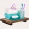 Nuogo Wood Riser Tray Soap, Stand Soap Tray for Kitchen Sink, Wood Pedestal for Kitchen Counter Sink Stand Decorative Rustic Bathroom Dishes for Plant Bottles Candles Display (Brown, 12 x 7 Inch