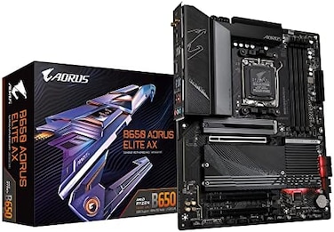 GIGABYTE B650 AORUS Elite AX (AM5/ LGA 1718/ AMD B650/ ATX/ DDR5/ M.2/ PCIe 5.0/ USB 3.2 Gen2X2 Type-C/WiFi 6E/ 2.5GbE LAN/Q-Flash Plus/EZ-Latch/Gaming Motherboard