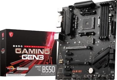 MSI B550 Gaming GEN3 Gaming Motherboard (AMD AM4, DDR4, PCIe 3.0, SATA 6Gb/s, M.2, USB 3.2 Gen 1, HDMI, ATX, AMD Ryzen 5000/4000 Series Processors