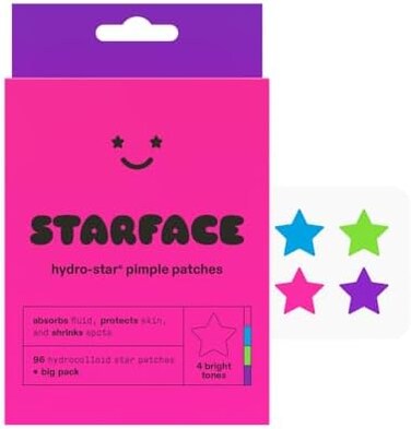 Starface World Party Pack Hydro-Stars, Colorful Hydrocolloid Pimple Patches, Absorb Fluid and Reduce Inflammation, Cute Star Shape (96 Count