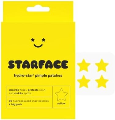 Starface World Hydro-Stars BIG PACK, Hydrocolloid Pimple Patches, Absorb Fluid and Reduce Redness, Cute Star Shape, Cruelty-Free Skincare (96 Count