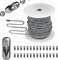 YZDTECH Stainless Steel Ball Chain, 55ft Bead Chain with 100 Pcs Matching Connectors Clasps for Necklace Hanging, Dog Tag, DIY Crafts, 2.0mm Diameter