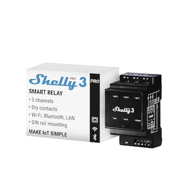 Shelly Home Relais Pro 3 WLAN/LAN Schaltaktor 3x 16A Max. 48A BT