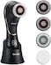 Orauley Facial Cleansing Brush, Electric Face Scrubber Rechargeable Exfoliator IPX-7 Waterproof Rotating Cleanser for Exfoliating, Massaging and Deep Cleansing for WomenMen with 4 Brush Heads Black