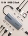 GIISSMO USB C Docking Station Dual Monitor, 10 in 1 Laptop Docking Station for Windows with 2 HDMI 4K, RJ45, 10Gbps USB C/USB A 3.1, 100W PD, USB 2.0, SD/TF Slots for MacBook/Dell/HP/Lenovo/Surface