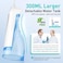 خيط تنظيف الأسنان المائي COSLUS ذو السعة الكبيرة: محمول، رؤوس قابلة للاستبدال، 300 مل، سهل الاستخدام، مقاوم للماء بمعيار IPX7، جهاز ري فموي مناسب للسفر (أبيض (خزان ماء أزرق))