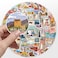 APAREAL 100Pcs World Travel Stickers Pack, Waterproof Vinyl Travel Map Stickers for Suitcase, Bicycle, Laptop, Water Bottle, Notebooks, Diary, Journaling, Scrapbooking, Aesthetic Vintage Tourism Decal
