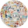 APAREAL 100Pcs World Travel Stickers Pack, Waterproof Vinyl Travel Map Stickers for Suitcase, Bicycle, Laptop, Water Bottle, Notebooks, Diary, Journaling, Scrapbooking, Aesthetic Vintage Tourism Decal