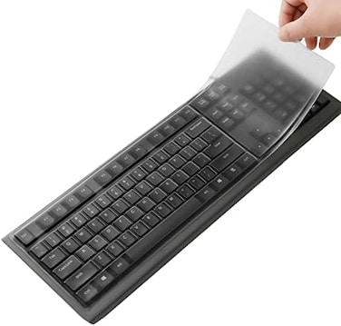 MUBUY-GOL MUBUY Clear Desktop Computer Keyboard Cover for 104/107 Keys Standard Desktop Keyboard Reusable Waterproof Keyboard Cover
