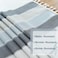 Laolitou Rustic Tablecloth Cotton Linen Waterproof Tablecloths Burlap Table Cloths for Kitchen Dining Cloth Table Cloth for Rectangle Tables Light Grey Stripes Rectangle,55"x120",10-12 Seats