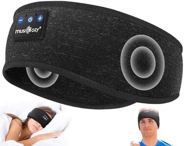 MUSICOZY Sleep Headphones Bluetooth Headband, Wireless Headband Headphones Sleeping Earbuds Ideal Christmas Unique Gifts for Men Women Girl Boys for Yoga Travel Cool Tech Gadgets