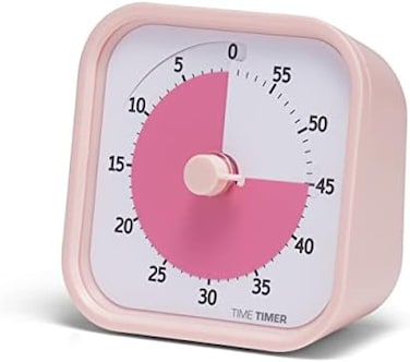 TIME TIMER Home MOD - 60-Minute Visual Timer for Children - Homeschool Supplies Study Tool, Timer for Children's Desk, Office Desk and Meetings with Silent Operation (Peony Pink, 9 x 5 x 9 cm