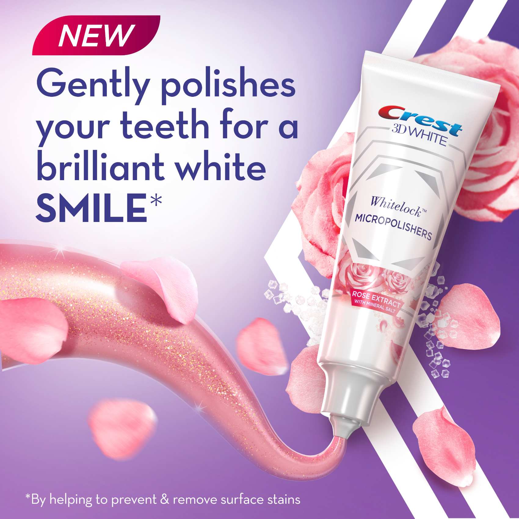 Crest 3D White Whitelock Micropolishers Toothpaste With Rose Extract And Mineral Salt 88ml​