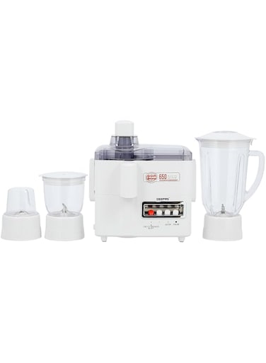 Geepas 650W 4-in-1 Food Processor- GSB6147 Blades for Blending, Mincing and Milling Function  Unique Detachable Parts and Rich  in Design  2 Speed Control with Pulse  2 Years Warranty  White