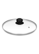 30 CM Tempered Glass Lid With Bakelite Knob- RF11728 3.8 MM Thickness, Transparent Lid With Stainless Steel Frame Equipped With Steam Release Vent Transparent 30 cmcm