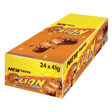 Nestle Lion Peanut Chocolate Bar, 41g, Pack of 24