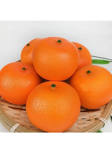 6 Pcs Artificial Fake Orangs Fruit Decoration, Lifelike Fake Fruits Toy for Decorative Fruit Tray, Home Kitchen Shop Party Photography etc..