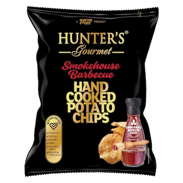 هانترز جورميه سموك هاوس رقائق البطاطس المطبوخة يدويًا بنكهة الشواء، 125 غرام
