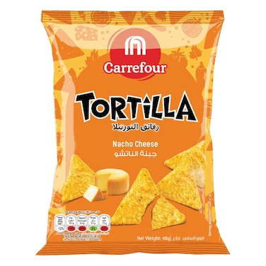 كارفور رقائق التورتيلا بنكهة جبنة ناتشو 48 غرام