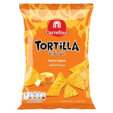 كارفور رقائق التورتيلا بنكهة جبن ناتشو، 180 غرام