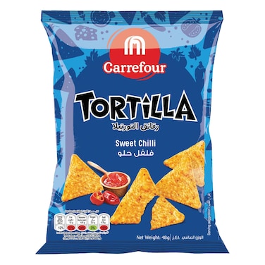 كارفور رقائق التورتيلا الحلوة الحارة 48 غرام