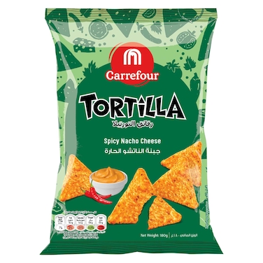 Carrefour Spicy Nacho Cheese Tortilla Chips, 180g