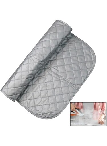 TOMVAES Ironing Blanket Mat, Cotton Folding Ironing Sheet, Silver Plated Coating Ironing Board Cover, Heat-Resistant Gray Pad, Table Top Countertop Small Space Ironing Blanket With Magnets, 45 * 85cm
