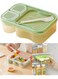 Bento Lunch Box for Kids with Sauce Vontainers 800ML Leak-Proof Lunch Food Container with 2 Compartment Kids Lunch Box for Girls Boys Back to School (Green)