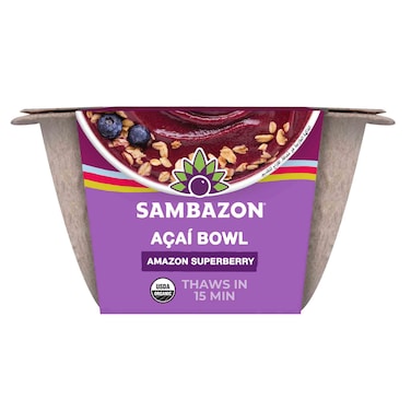 Sambazon Organic Amazon Superberry Acai Bowl, Acai Berry Blend with Granola, Vegan and Non GMO, 173g