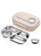 Stainless Steel Lunch Box for Kid School, Insulated Bento Lunch Box, 4 Compartment Divided Lunch Containers with Lids, Leakproof   BFA Free   Dishwasher Safe (Dog Beige)